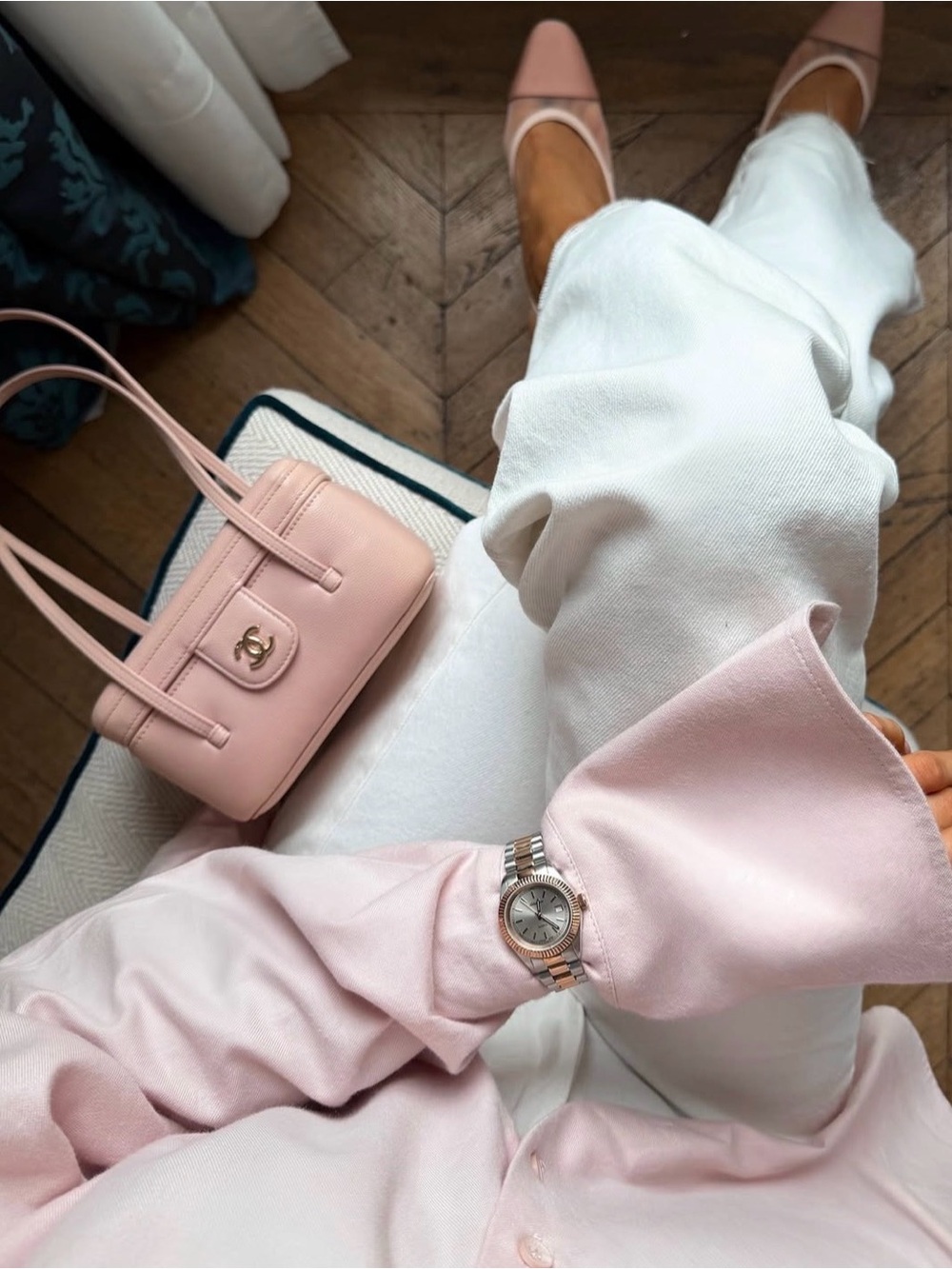 Chanel Preppy Coco Long Vanity with Leather Strap in Light Pink | NIB